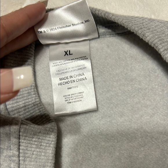 Gray Sweatshirt with Cartoon Print - Picture 3 of 3